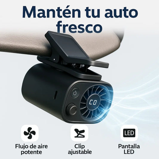 CoolCar™ Ventilador premium 360 con clip y pantalla led