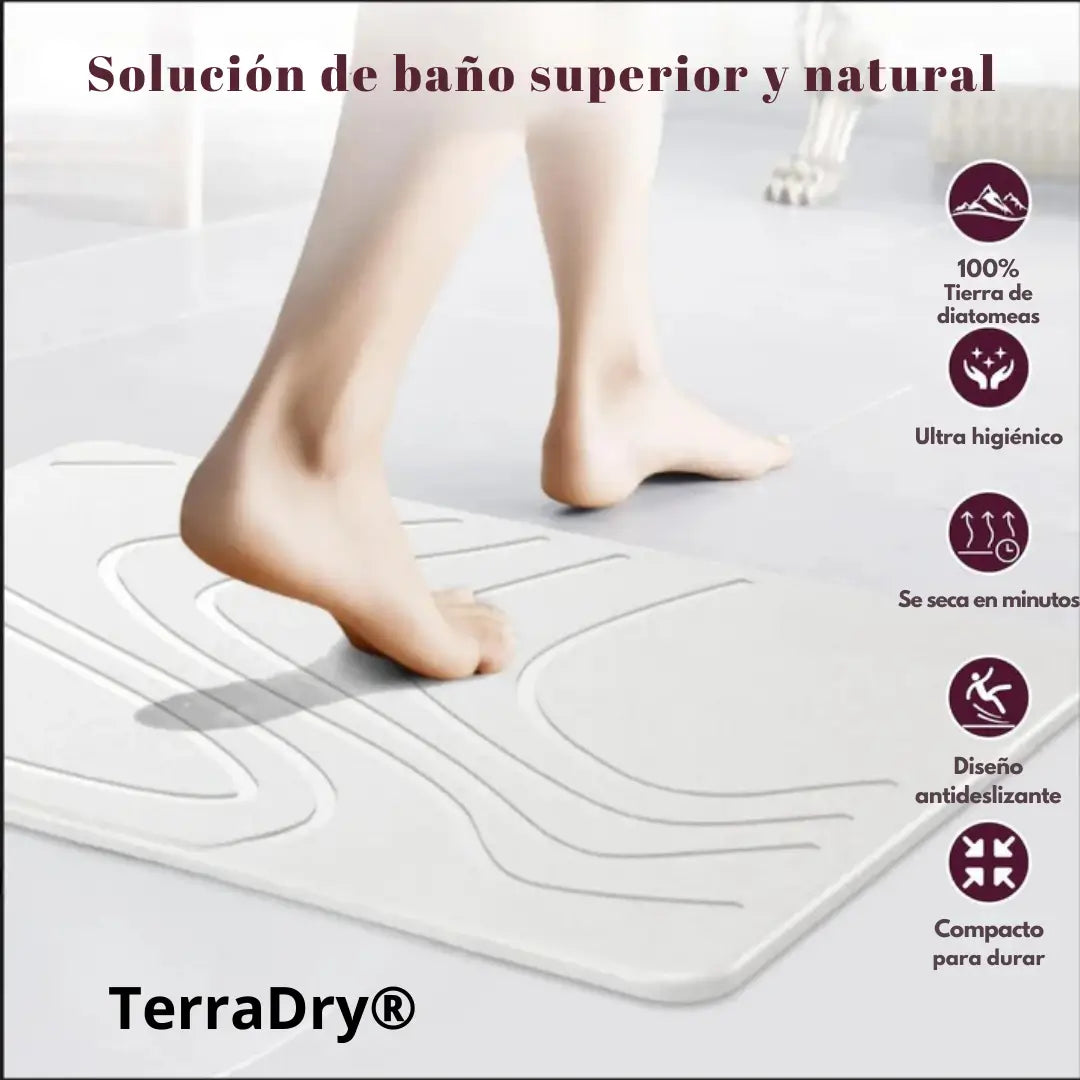 TerraDry® Manten tu baño seco y elegante