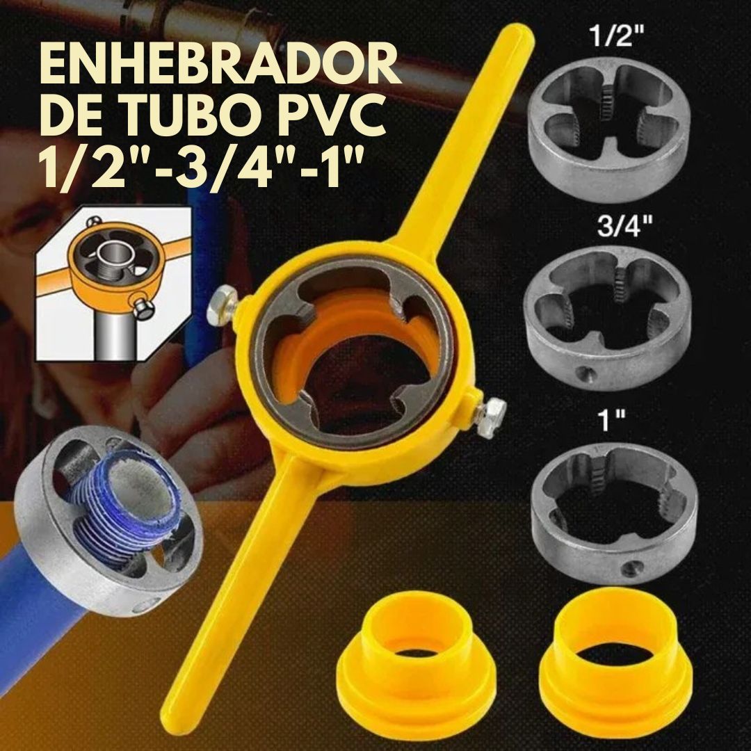 Roscadora PRO™ Roscas perfectas con tu taladro- Kit para 1/2"-3/4"-1"