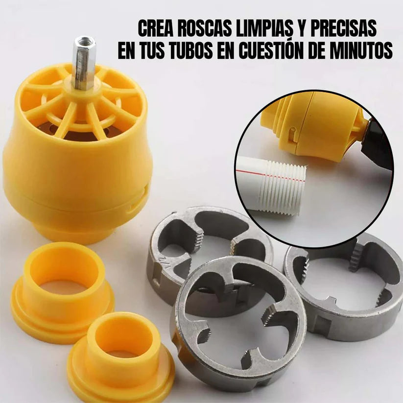 Roscadora PRO™ Roscas perfectas con tu taladro- Kit para 1/2"-3/4"-1"