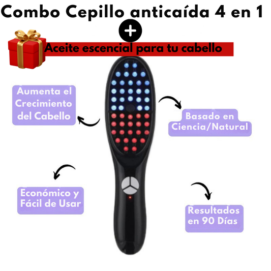 🎁Combo Cepillo anticaída de cabello y fortalecimiento TheraBrush™ + Aceite escencial para tu cabello🎁