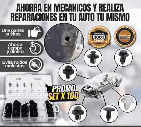 Kit de remaches pare reparacion de tu vehiculo 🎁6 TIPOS-100 UNIDADES🎁
