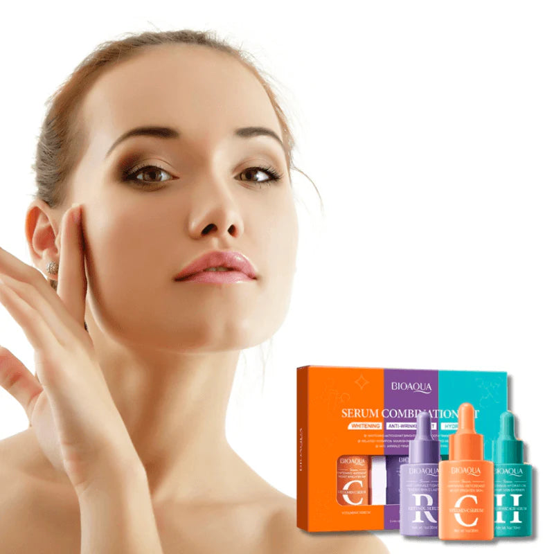 BIOAQUA® KIT 3 SERUM- Suero Vitamina C + Suero Retinol + Suero Ácido Hialurónico