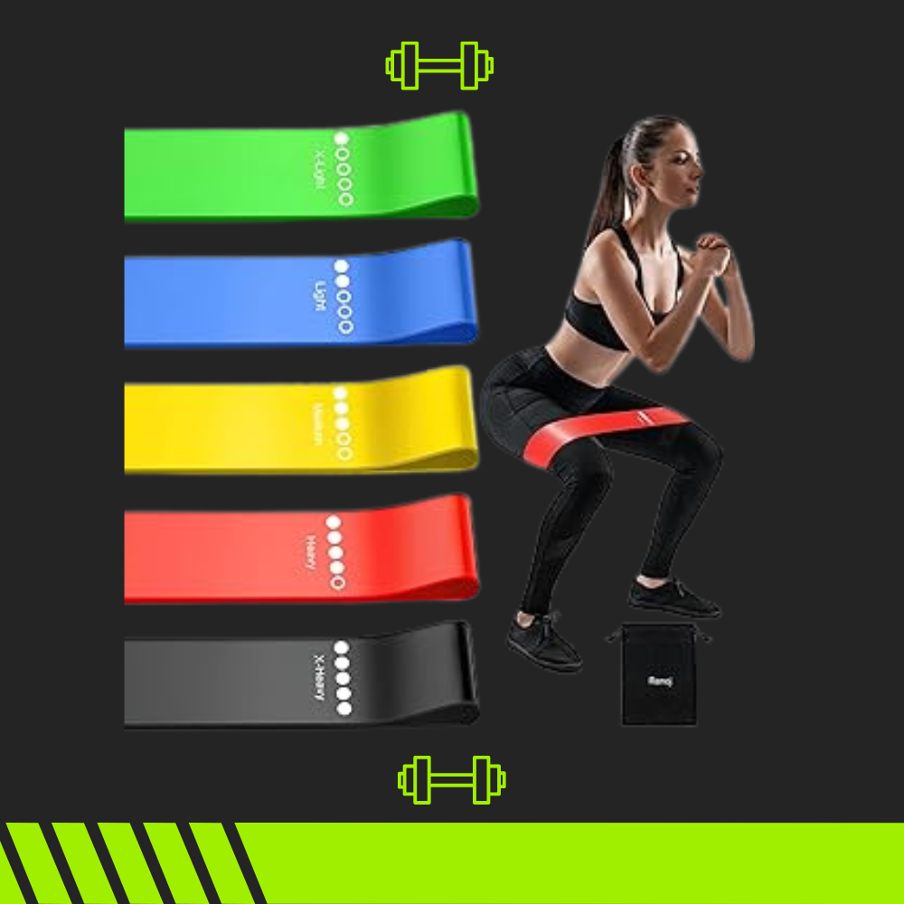 Combo Gimnasio en Casa: Tubos elásticos + Rueda abdominal + Bandas de alta resistencia. Todo lo que necesitas para entrenar desde casa. 💪🏠