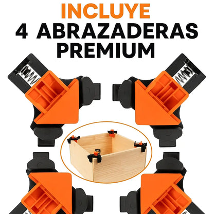 FijaEsquina Pro- 4 abrazaderas para esquinas perfectas en segundos