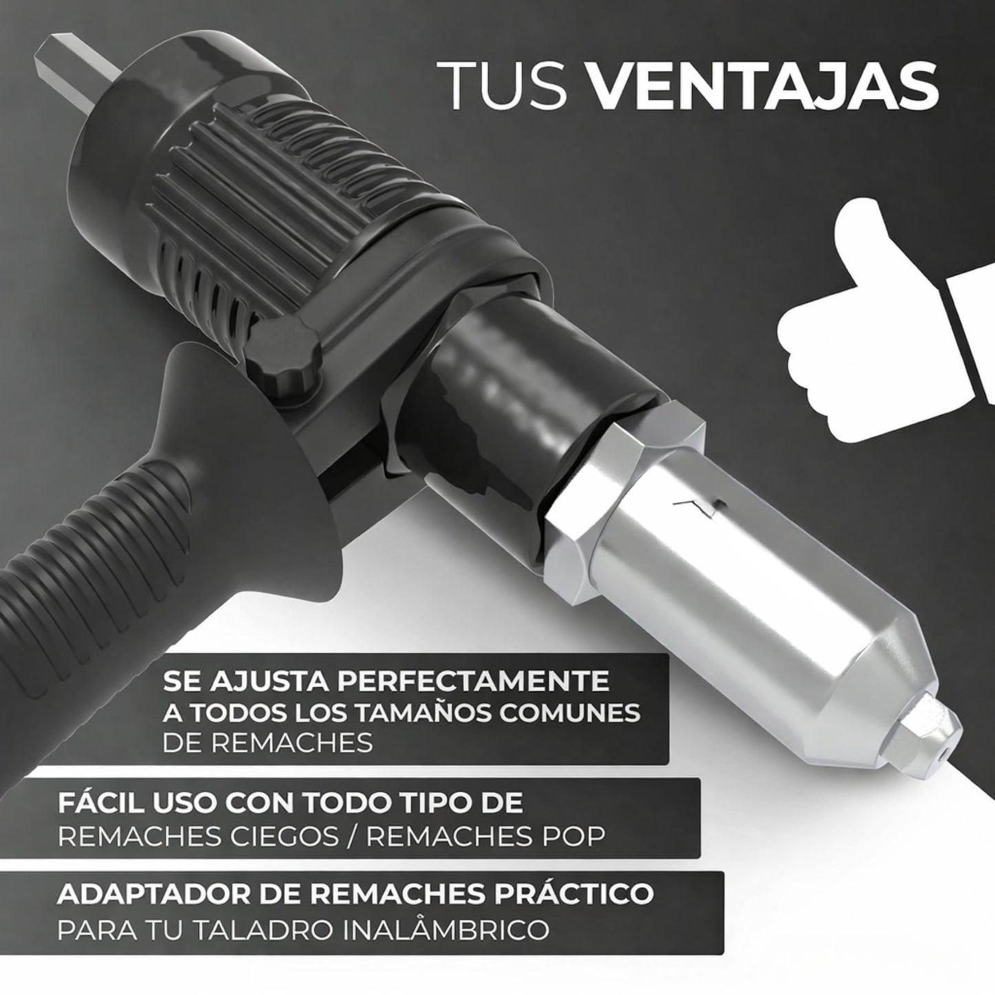 RivaPower™ – Adaptador Remachador para Taladro