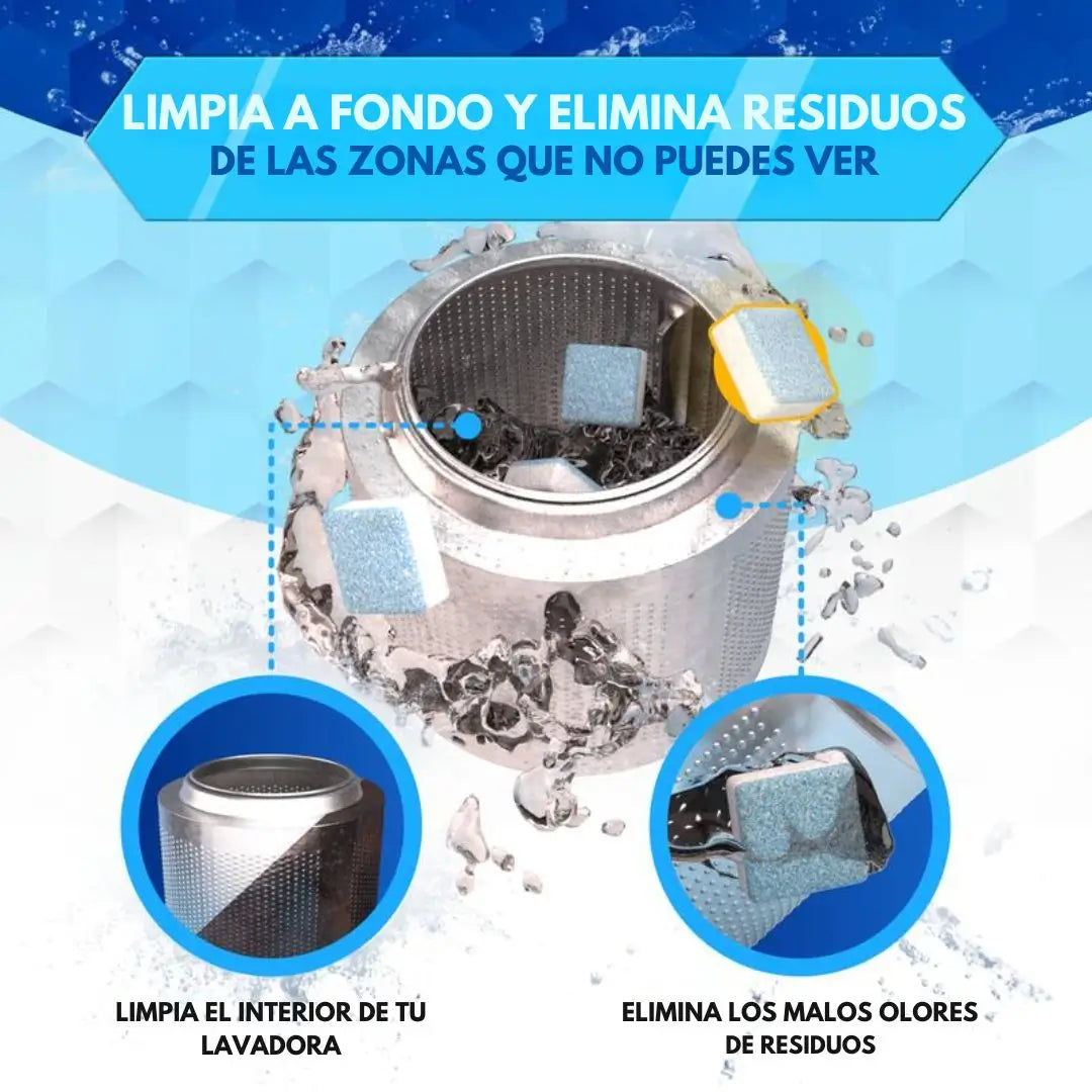 FreshWash Pro-  ¡Llévate 2 cajas (24 pastillas) al precio de 1! Tu lavadora limpia por 2 años.